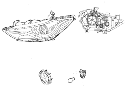 Hyundai 92104-F2300 Head Lamp Sub Assembly, Right