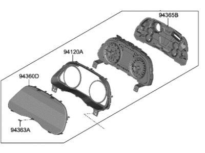 Hyundai Sonata Hybrid Instrument Cluster - 94011-L5230
