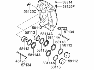 Hyundai Genesis G80 Brake Caliper - 58180-B1A21