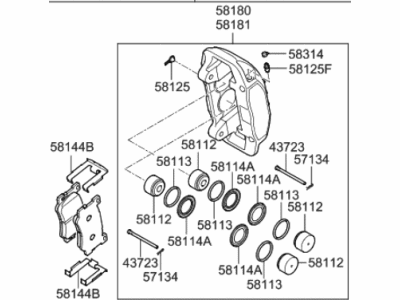 Hyundai Genesis G80 Brake Caliper - 58110-B1310