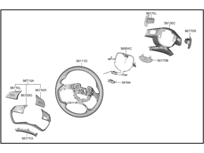 Hyundai Palisade Steering Wheel - 56100-S8AD0-NNB