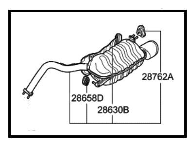 2009 Hyundai Santa Fe Muffler - 28701-0W150-S