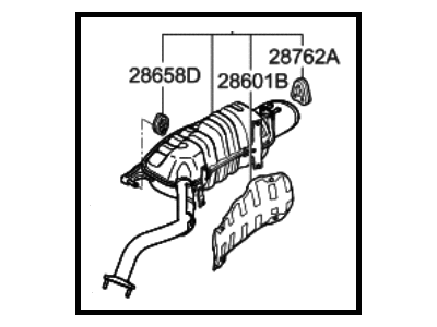 2009 Hyundai Santa Fe Muffler - 28700-0W150-S