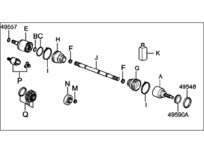 2000 Hyundai Santa Fe Drive Shaft - 49500-26460