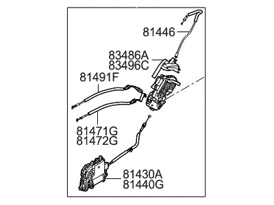 Hyundai Genesis Tailgate Lock Actuator Motor - 81420-B1010
