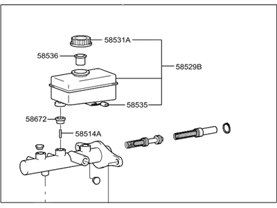 Hyundai Sonata Brake Master Cylinder Reservoir - 58510-38004