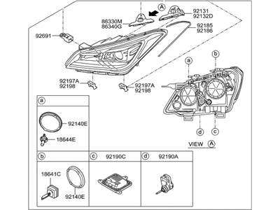 Hyundai 92102-B1160 Headlamp Assembly, Right