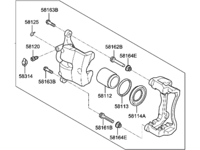 Hyundai 58180-L5A00 CALIPER KIT-BRAKE,LH