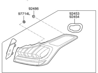 Hyundai Genesis G80 Tail Light - 92402-B1720