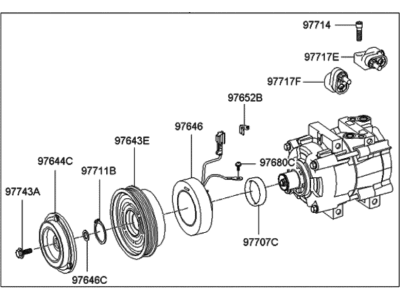 Hyundai Santa Fe A/C Compressor - 97701-26300