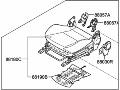 2008 Hyundai Genesis Coupe Seat Cushion - 88200-2M060-MAB