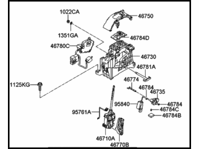 Hyundai Santa Fe Automatic Transmission Shift Levers - 46700-2B530