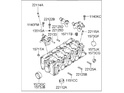Hyundai Accent Cylinder Head - 22100-22601