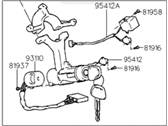 81900-29B01 - Genuine Hyundai LOCK ASSEMBLY-STEERING & IGNITION