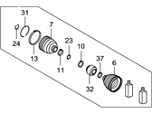 49581-C5100 - Genuine Hyundai BOOT KIT-FRONT AXLE WHEEL SIDE