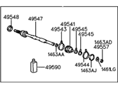 Hyundai Excel Axle Shaft - 49508-24A00 Joint & Shaft Kit-Front Axle W