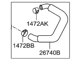 Hyundai Sonata PCV Hose - 26720-2G750 Hose Assembly-PCV