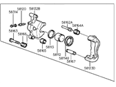 Hyundai Excel Brake Caliper - 58181-24A00 CALIPER Kit-Front Brake,RH