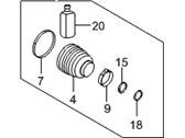 49581-C1050 - Genuine Hyundai BOOT KIT-FRONT AXLE WHEEL SIDE RH