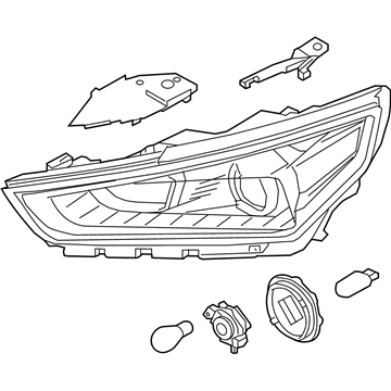 Hyundai 92104-G2350-MBL Head Lamp Sub Assembly, Right