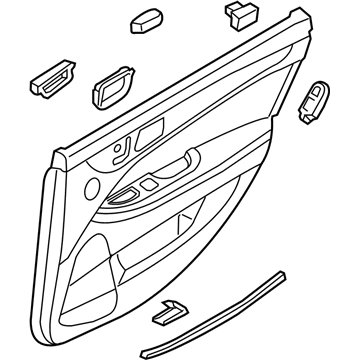 Hyundai 83305-3NEB0-W2R Panel Assembly-Rear Door Trim,LH